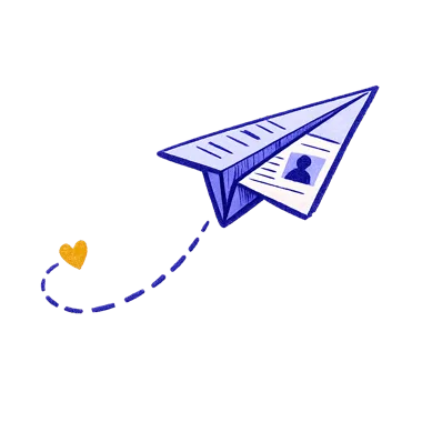 Hand-drawn paper plane illustration